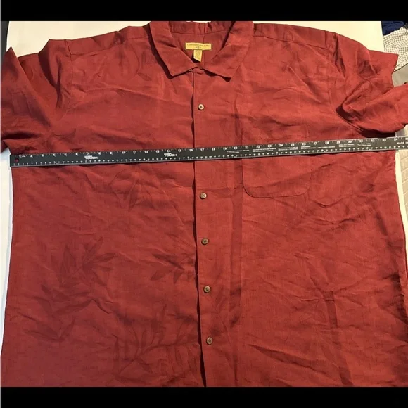 Caribbean Joe Men's Burgundy and Cream Shirt Jackets - Picture 8 of 9